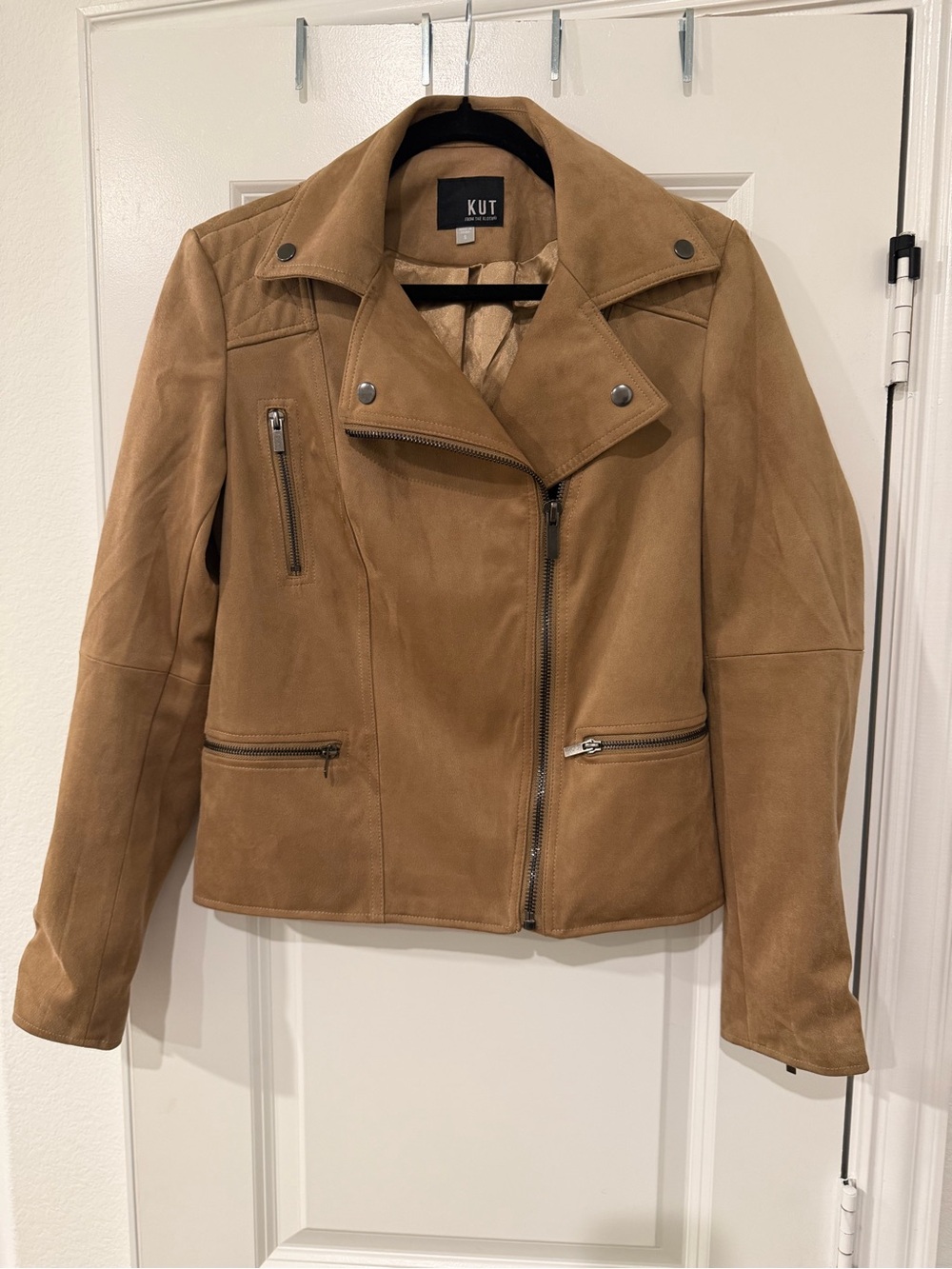 Kut from the Kloth Tan Suede Moto Jacket - Picture 2 of 6